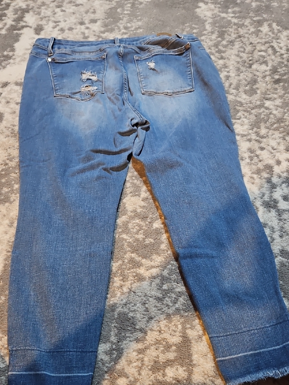 Judy Blue Distressed Blue Ankle Crop Jeans - Picture 5 of 5